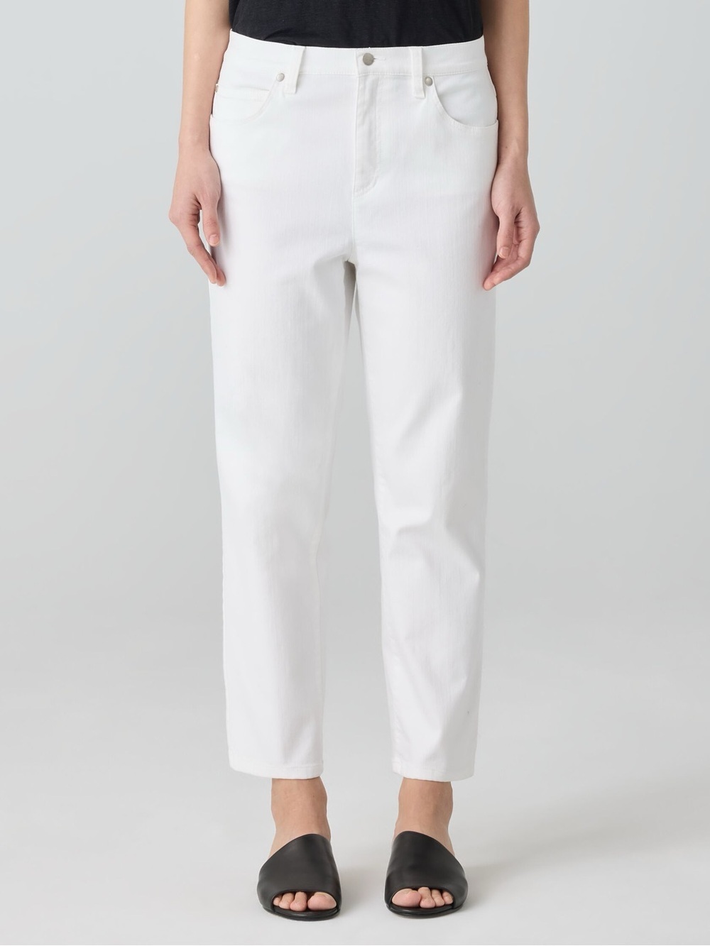 Eileen Fisher Garment-Dyed Organic Cotton Denim Cropped Jean Size Large